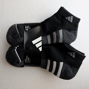 New 6 Black Pairs Adidas Men's Low Cut ClimaCool Cushioned Socks Size 6-12